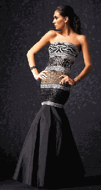 Alyce animal print prom gown