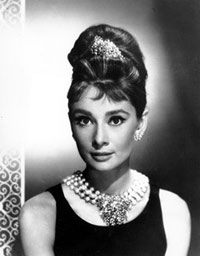 Audrey Hepburn Wearing Pearls